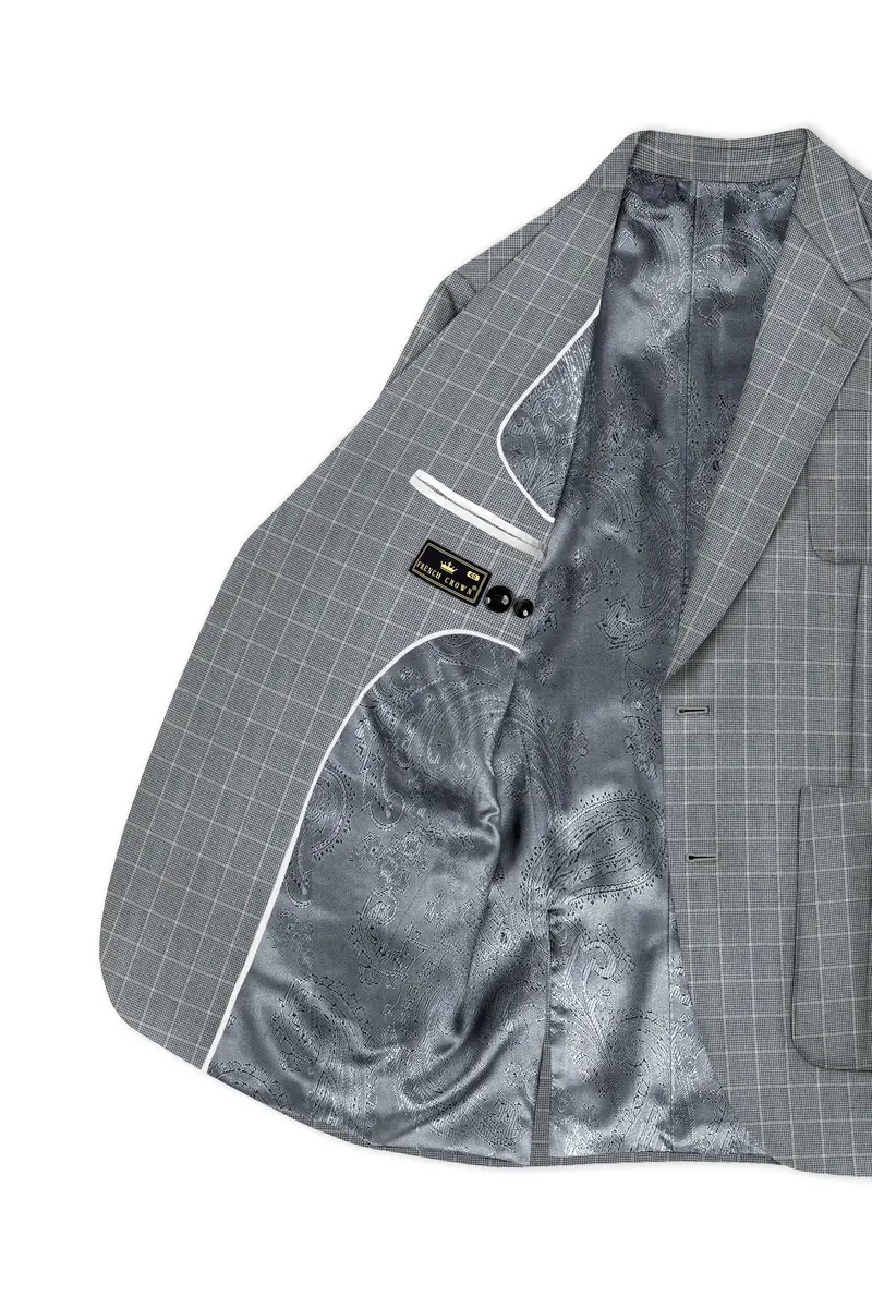 Boulder Gray Windowpane Wool Rich Sports Suit 5