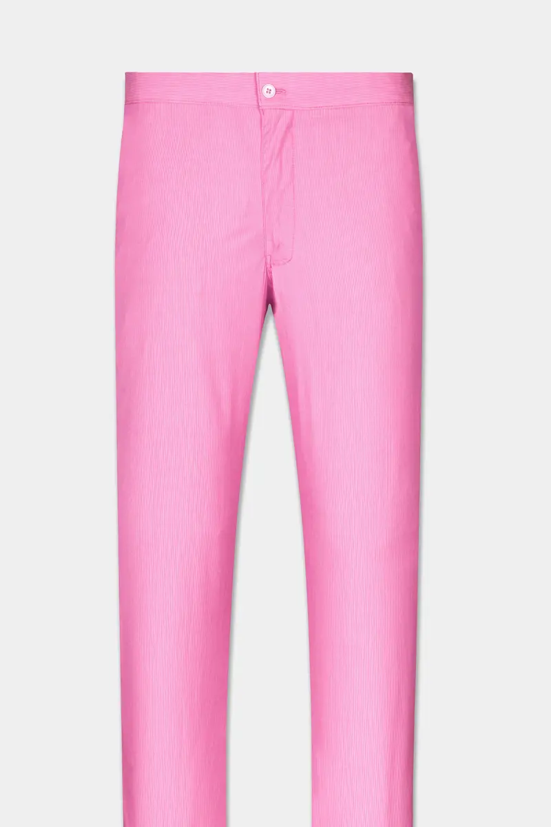 Bouquet Pink Pin Striped Poplin Giza Cotton Lounge Pant 2
