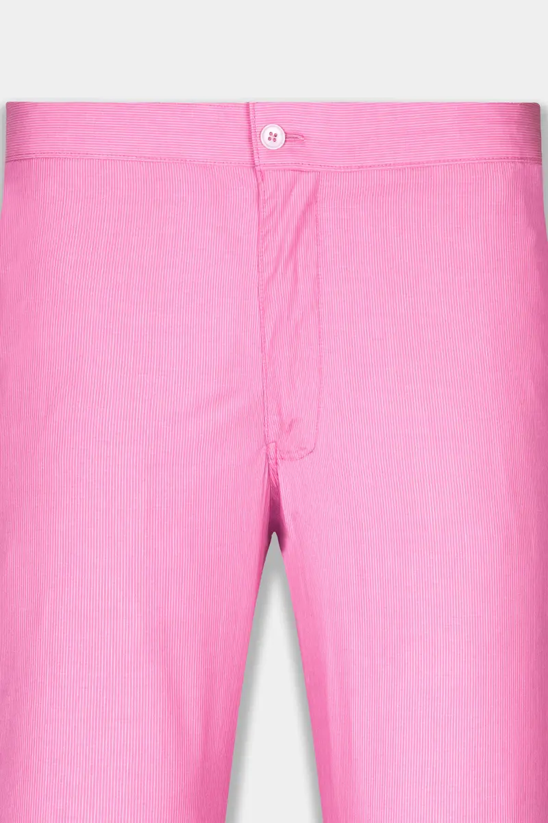 Bouquet Pink Pin Striped Poplin Giza Cotton Lounge Pant 5