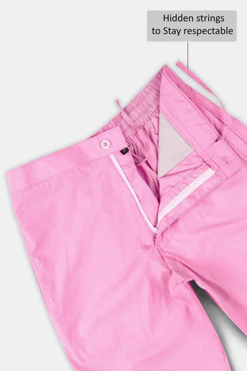 Bouquet Pink Pin Striped Poplin Giza Cotton Lounge Pant 6