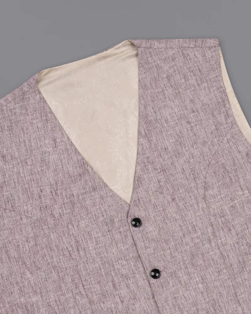 Bouquet Purple Luxurious Linen Waistcoat 4