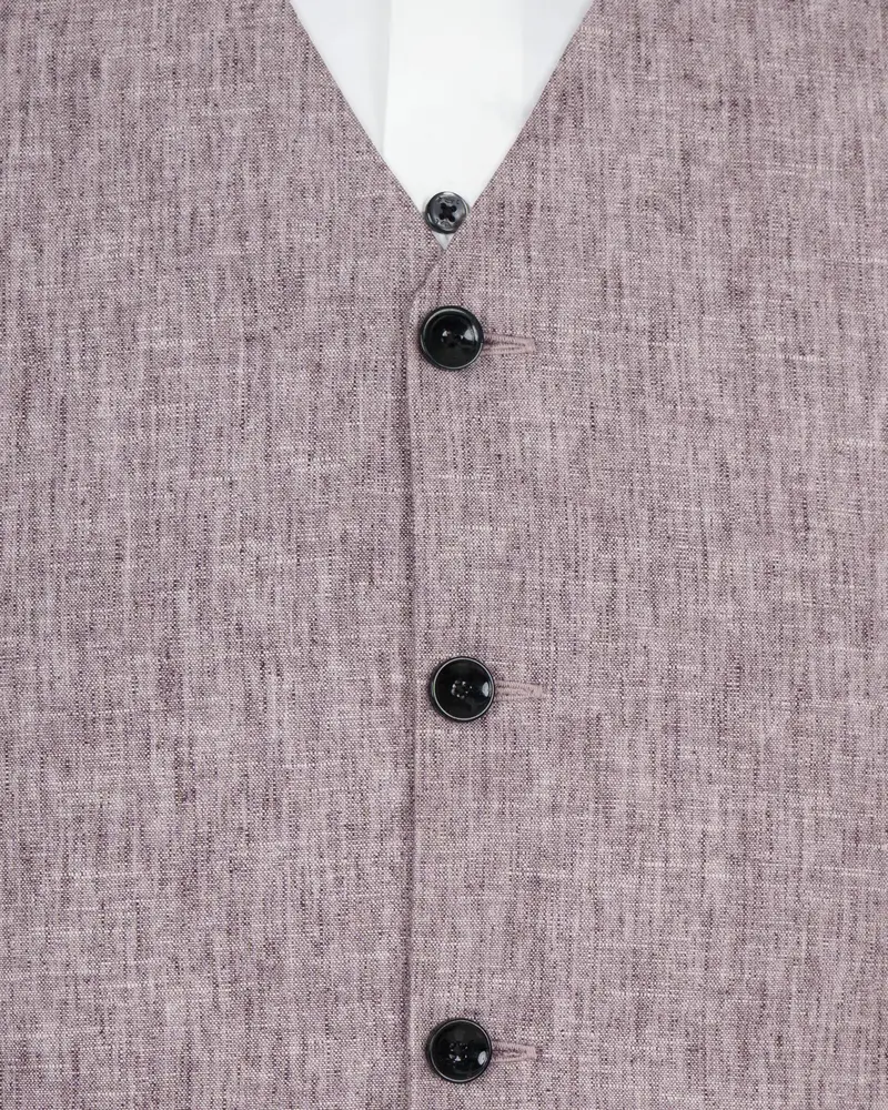 Bouquet Purple Luxurious Linen Waistcoat 5