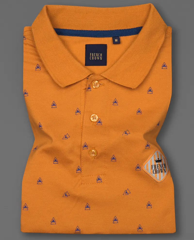 Bourbon Organic And Gun Powder Blue Organic Cotton Mercerised Pique Polo 1