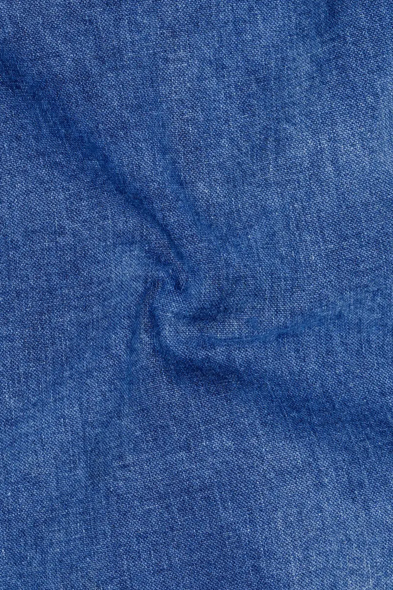 Brandeis Blue Whiskering Washed Stretchable Cargo Denim 3