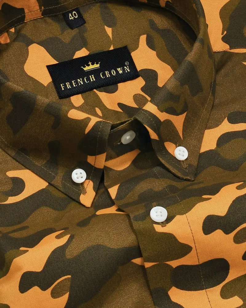 Brandy Punch Camouflage Button-Down Premium Cotton Shirt 1
