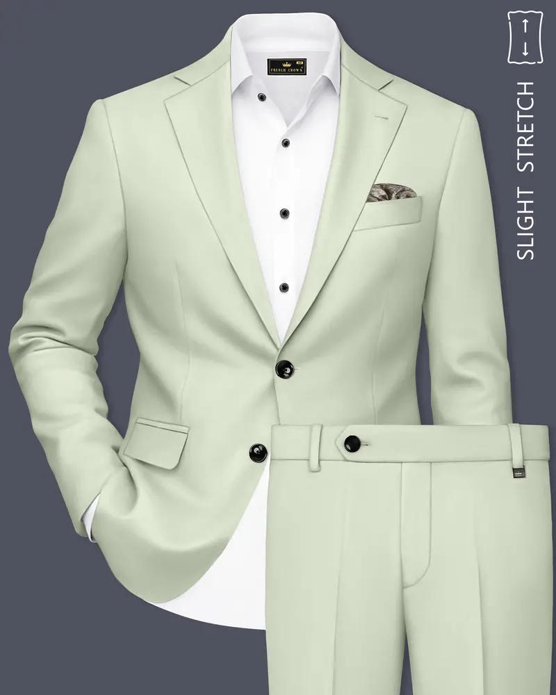 Breeze-Mint Green Slight Stretch Subtle Sheen Poly-Viscose Single Breasted Suit 1