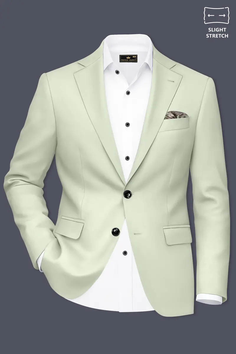 Breeze-Mint Green Slight Stretch Subtle Sheen Poly-Viscose Single Breasted Suit 10