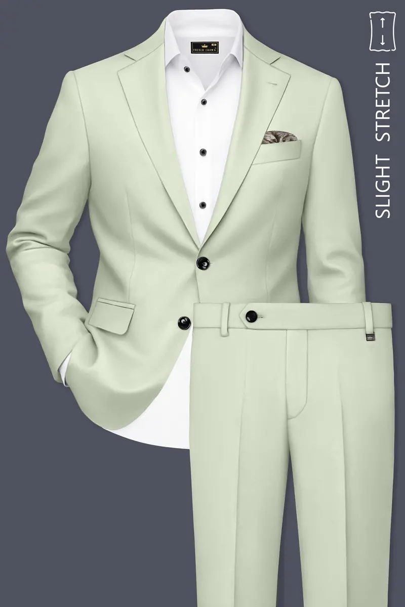 Breeze-Mint Green Slight Stretch Subtle Sheen Poly-Viscose Single Breasted Suit 2