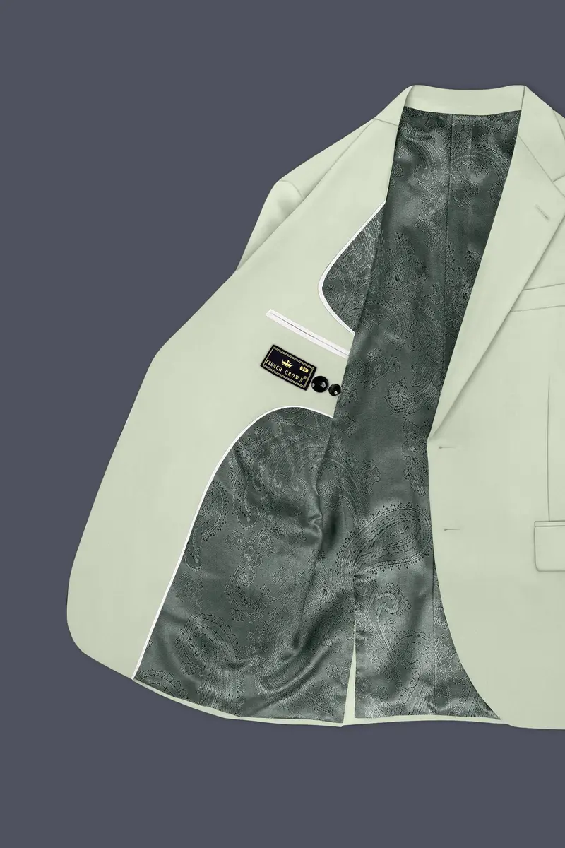 Breeze-Mint Green Slight Stretch Subtle Sheen Poly-Viscose Single Breasted Suit 6