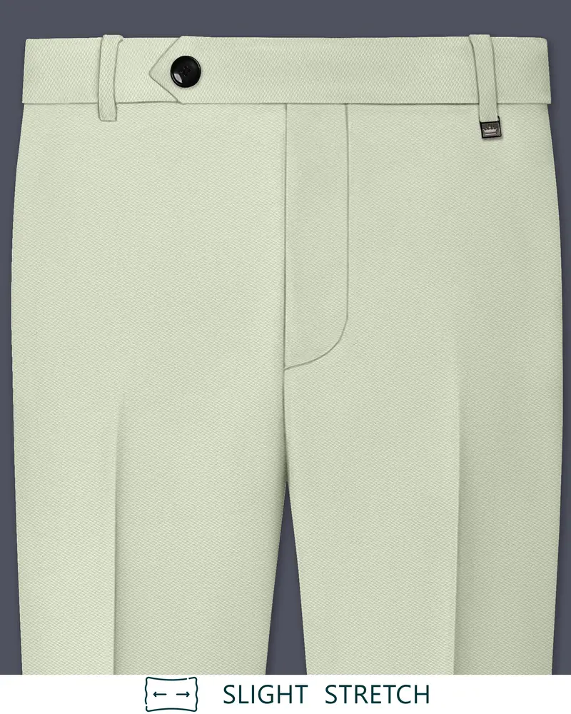 Breeze-Mint Green Slight Stretch Subtle Sheen Poly-Viscose Waistband Pant 1