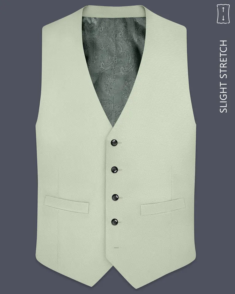 Breeze-Mint Green Slight Stretch Subtle Sheen Poly-Viscose Waistcoat 1