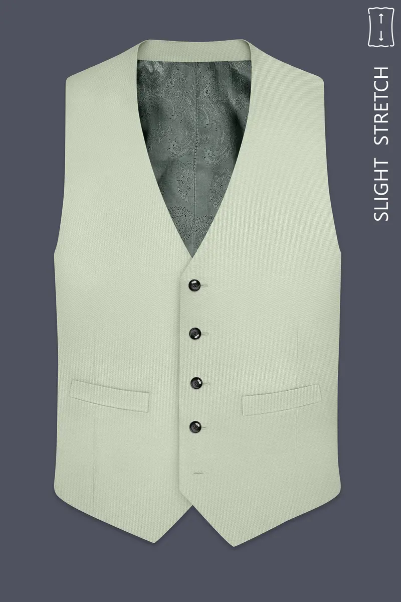 Breeze-Mint Green Slight Stretch Subtle Sheen Poly-Viscose Waistcoat 2