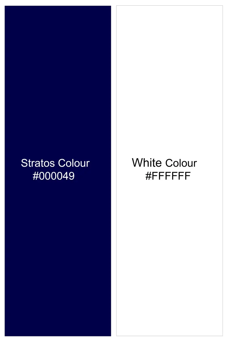 Breezy Blue-Stratos And Bright White Printed Subtle Sheen Super Soft Premium Cotton Semi Formal Shirt 6