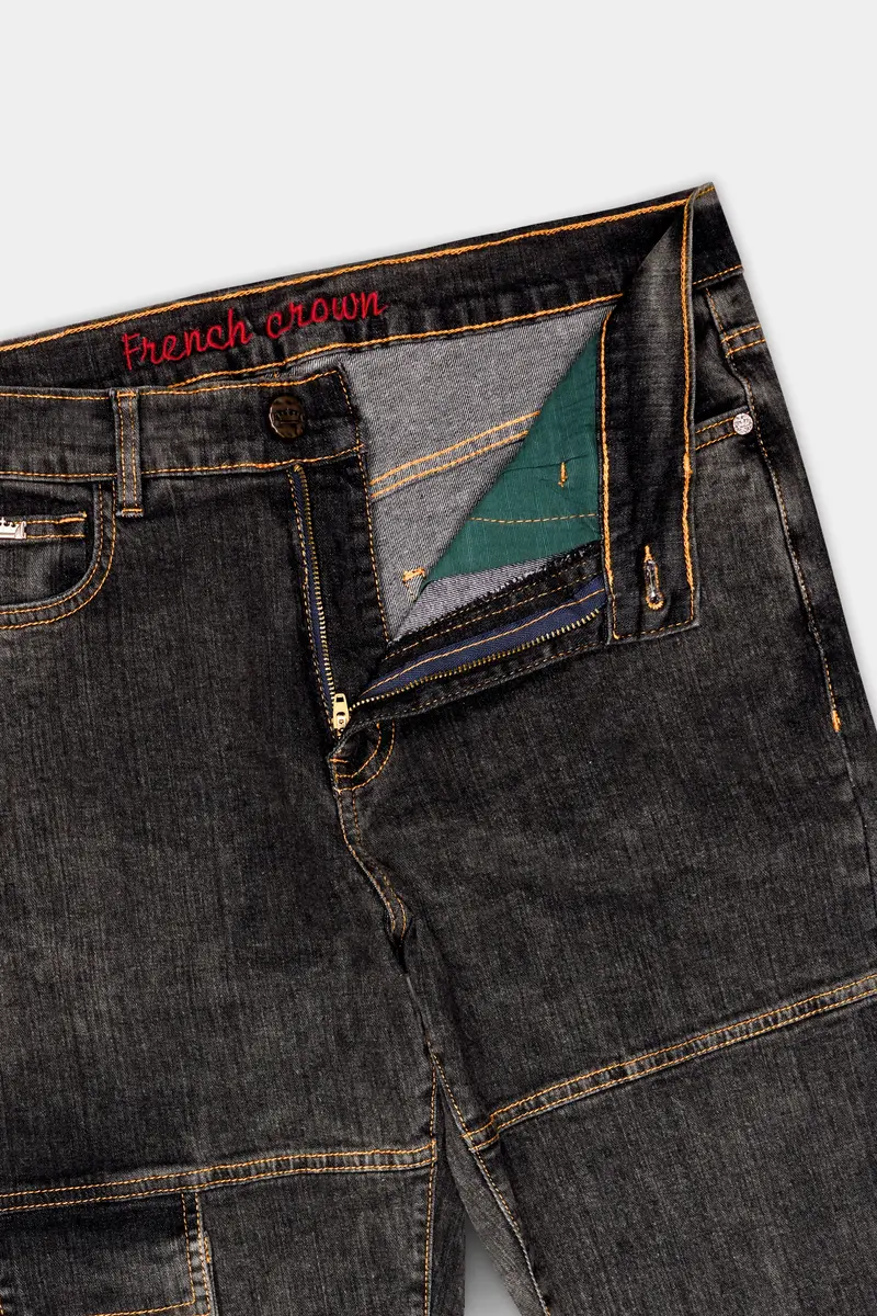 Brich Brown Rinse Washed Textured Stretchable Denim 6