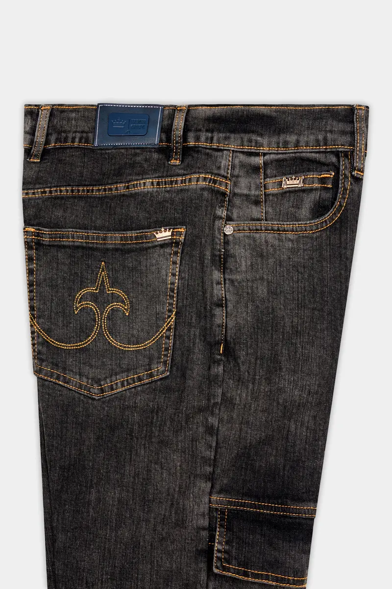 Brich Brown Rinse Washed Textured Stretchable Denim 7