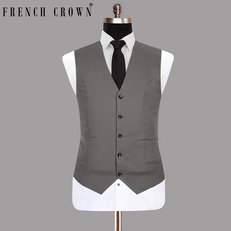 Bright Grey Premium Cotton Waistcoat 1
