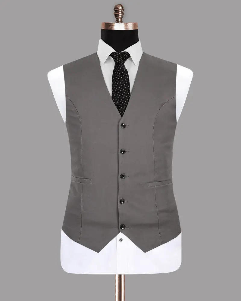 Bright Grey Premium Cotton Waistcoat 2