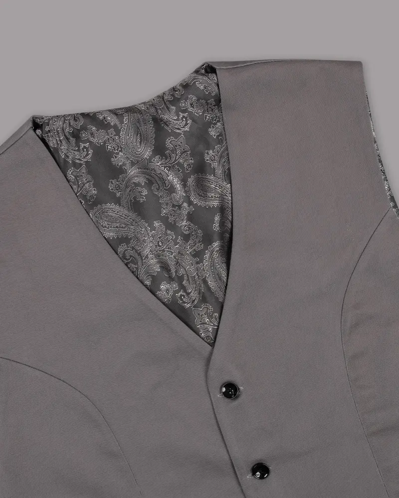 Bright Grey Premium Cotton Waistcoat 4
