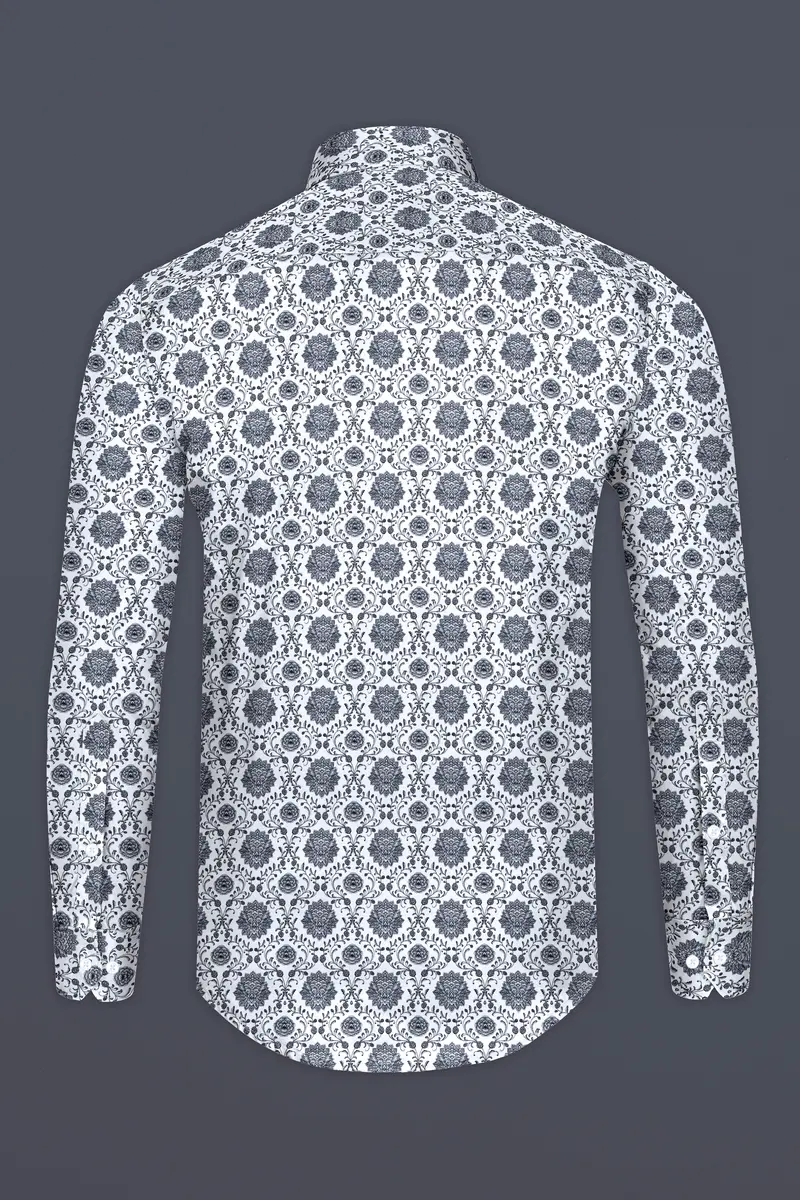Bright White And Black Ethnic Printed Super Soft Premium Cotton Shirt 5