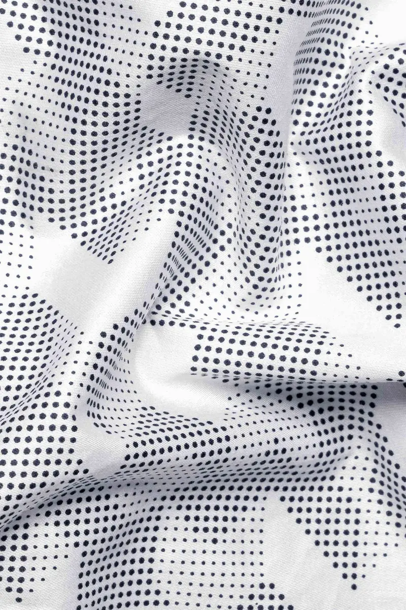 Bright White And Black Printed Super Soft Premium Cotton Shirt 2