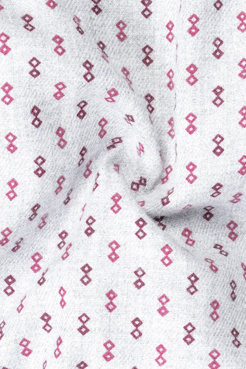 Bright White And Camelot Purple Flannel Printed Premium Cotton Bomber Jacket 3