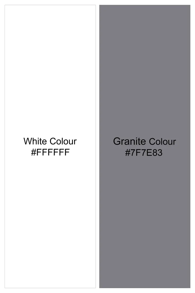 Bright White And Granite Gray Printed Super Soft Premium Cotton Shirt 5