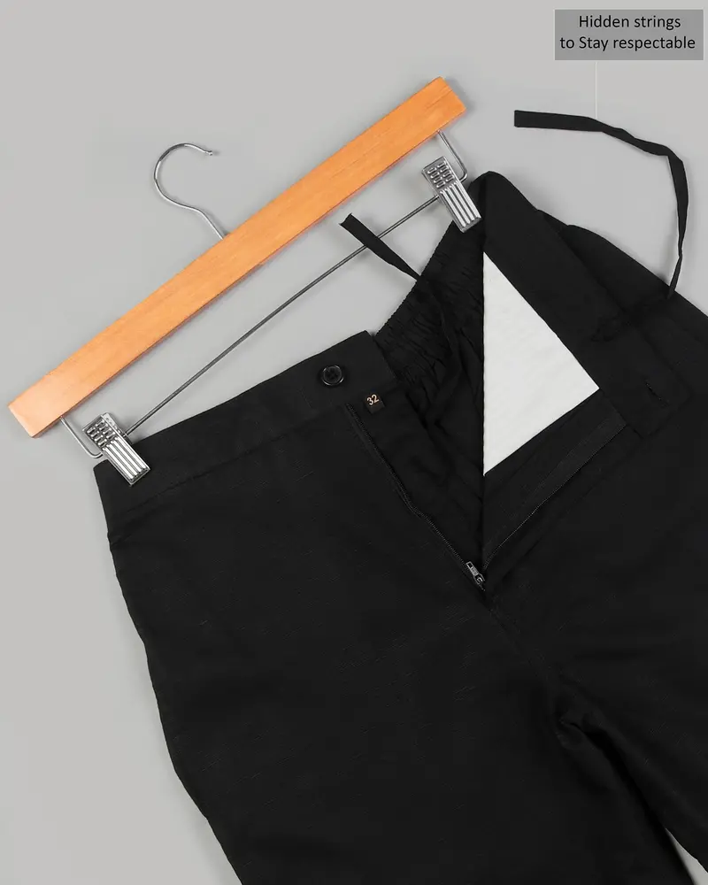 Bright White And Jade Black Luxurious Linen Shorts 3