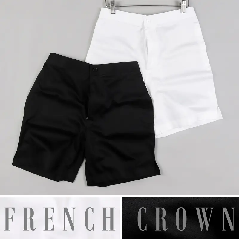 Bright White And Jade Black Premium Cotton Shorts 1
