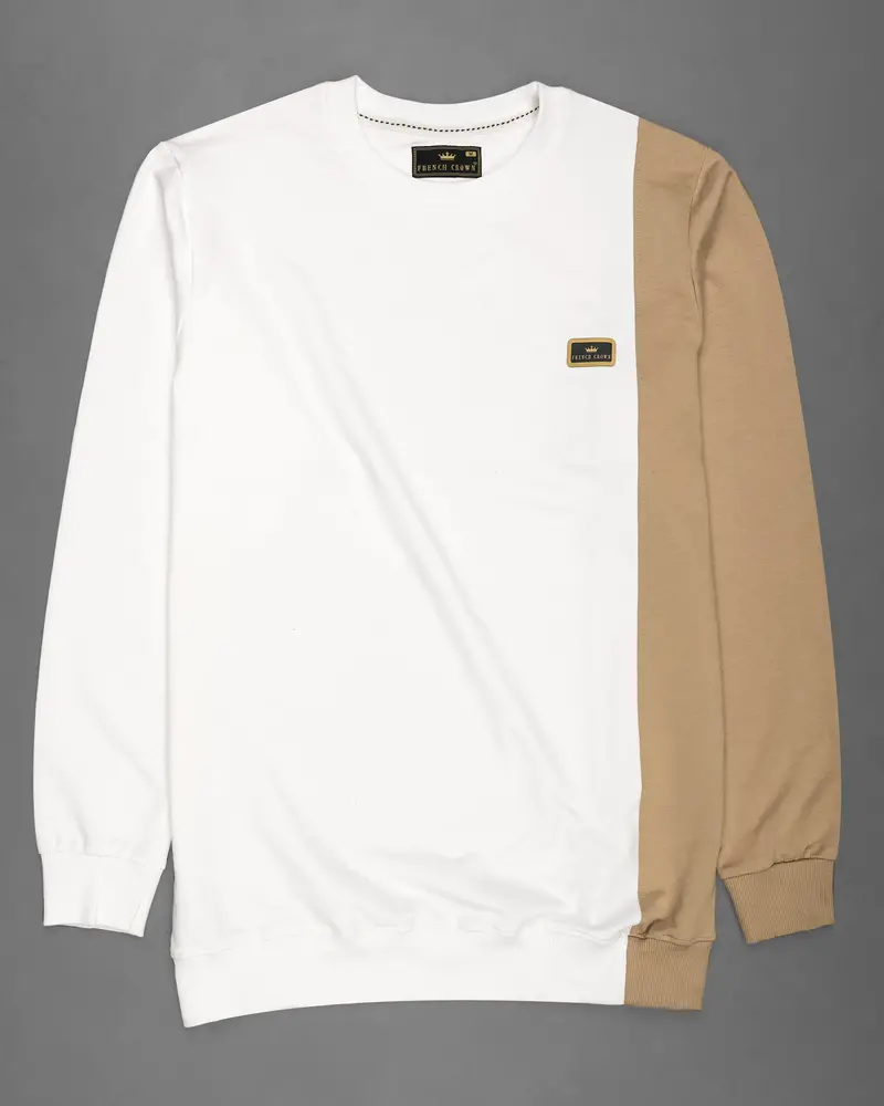Bright White And Muesli Brown Sweatshirt 2