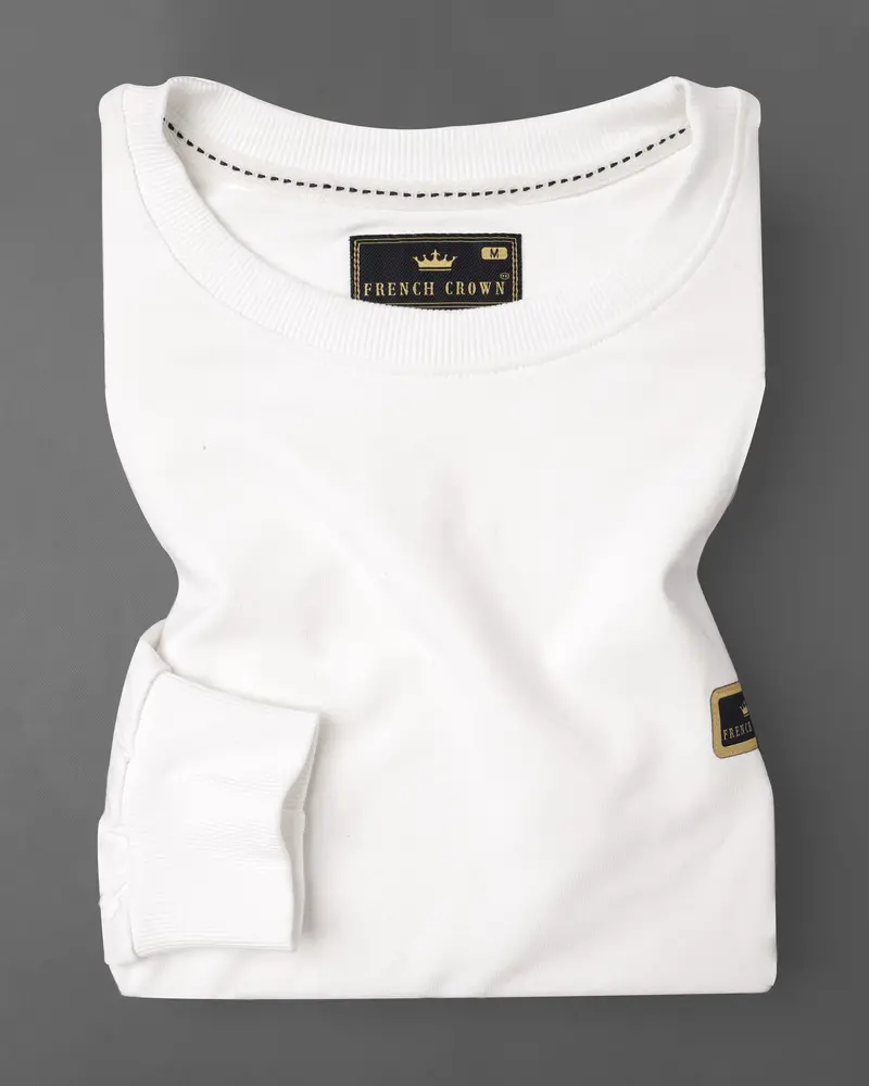 Bright White And Muesli Brown Sweatshirt 4