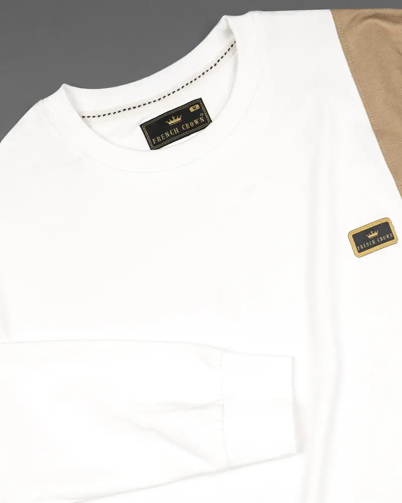 Bright White And Muesli Brown Sweatshirt 5