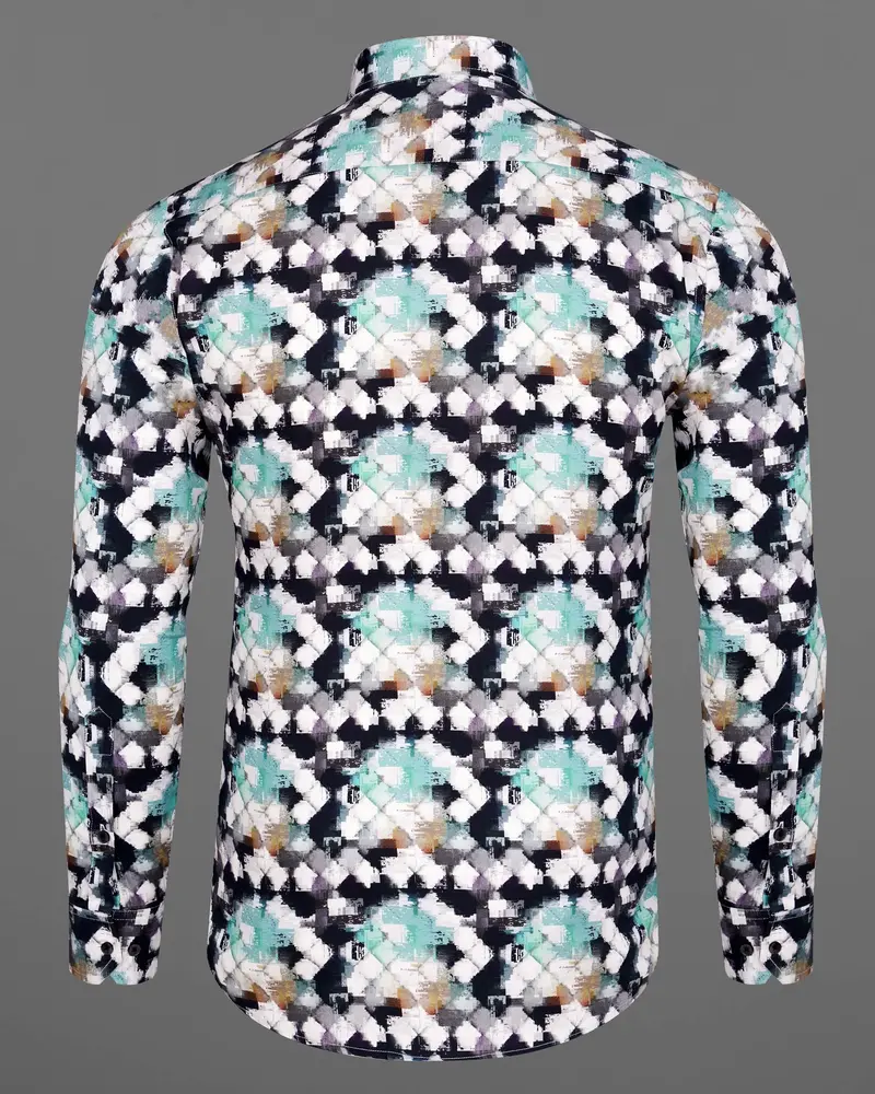 Bright White And Mulled Wine Marble Printed Super Soft Premium Cotton Shirt 6