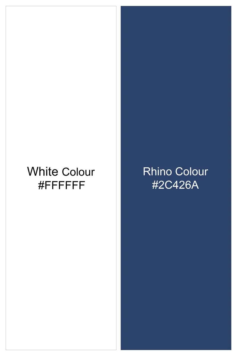 Bright White And Rhino Blue Luxurious Linen Designer Blazer 7