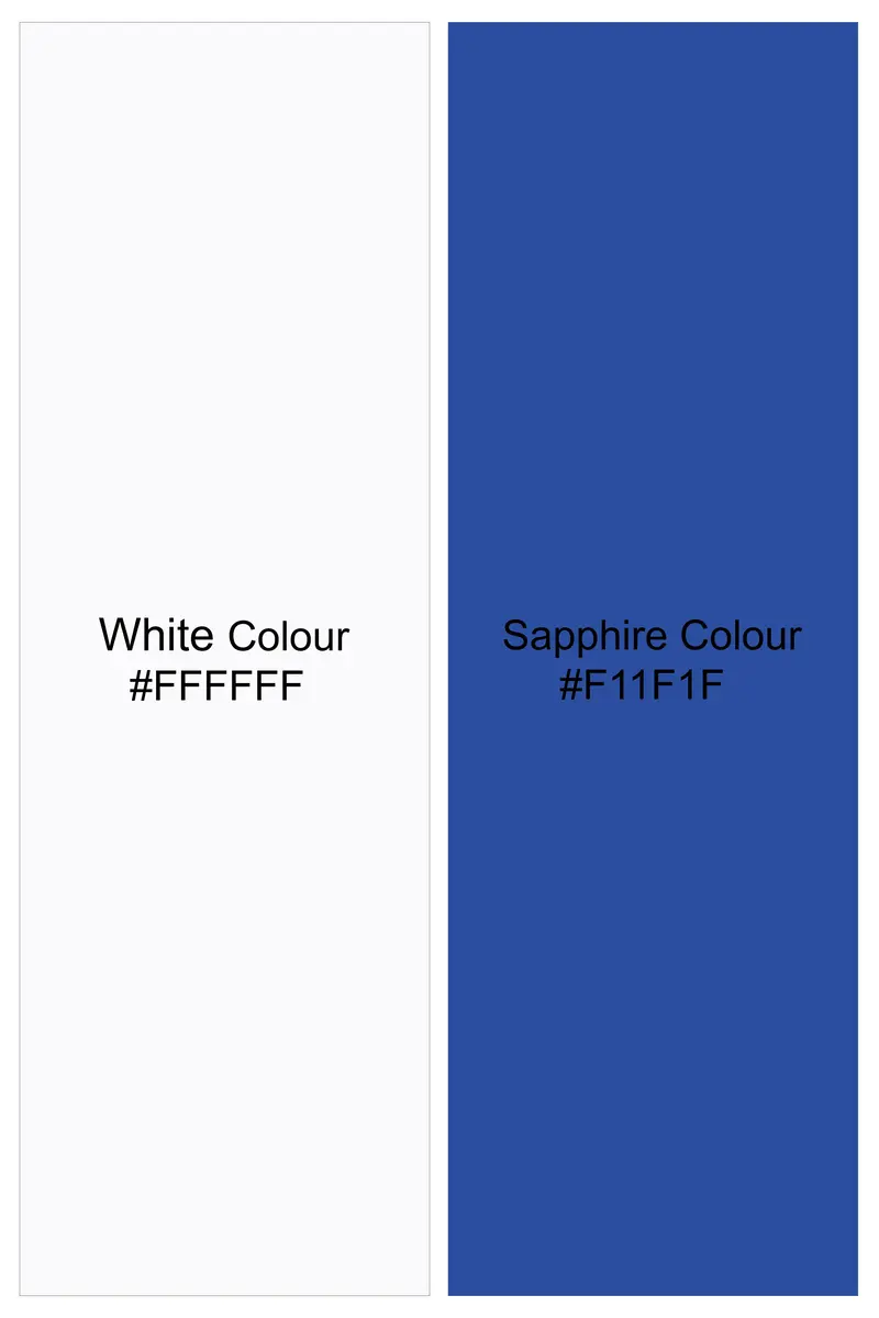 Bright White And Sapphire Blue Stripes Chambray Short 7
