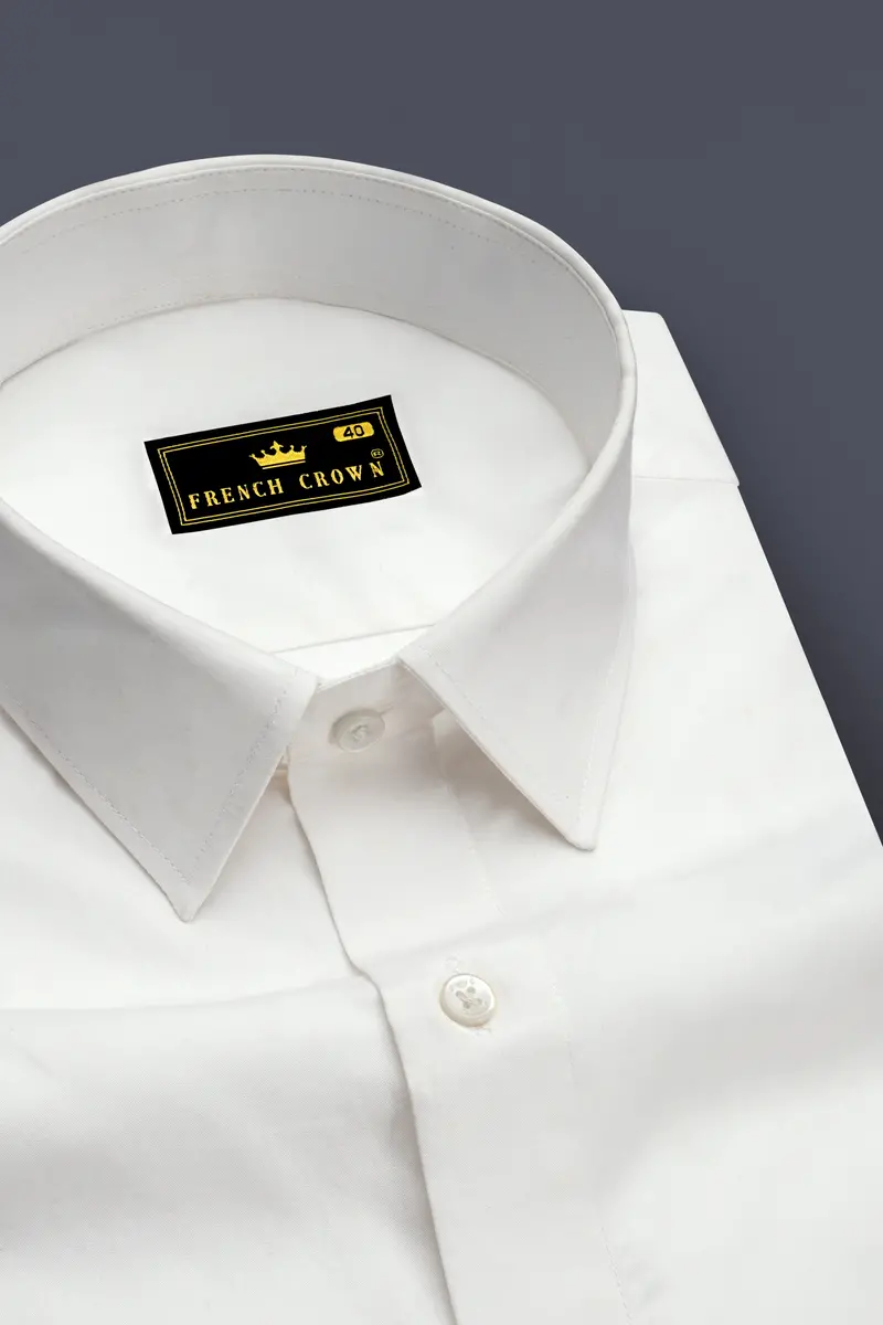 Bright White And Spindle Blue Half Coloured Sleeves Premium Cotton Designer Shirt 4