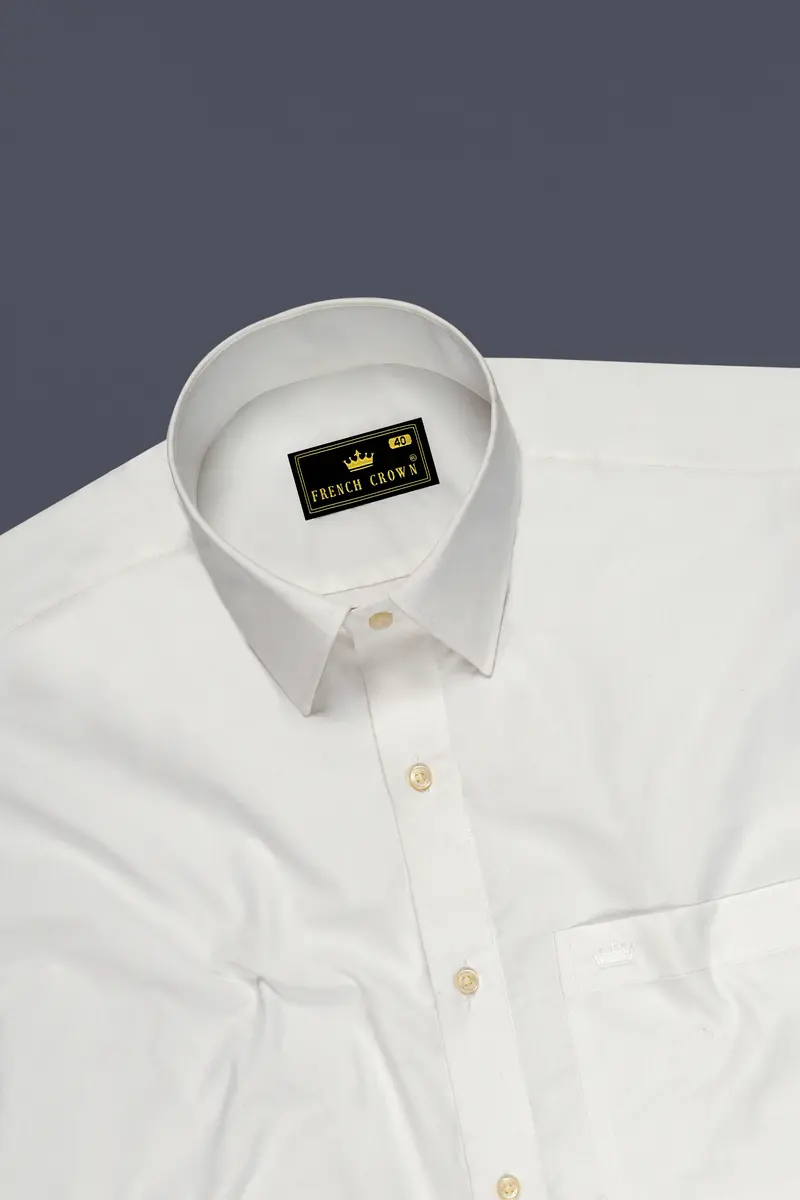Bright White And Spindle Blue Half Coloured Sleeves Premium Cotton Designer Shirt 6