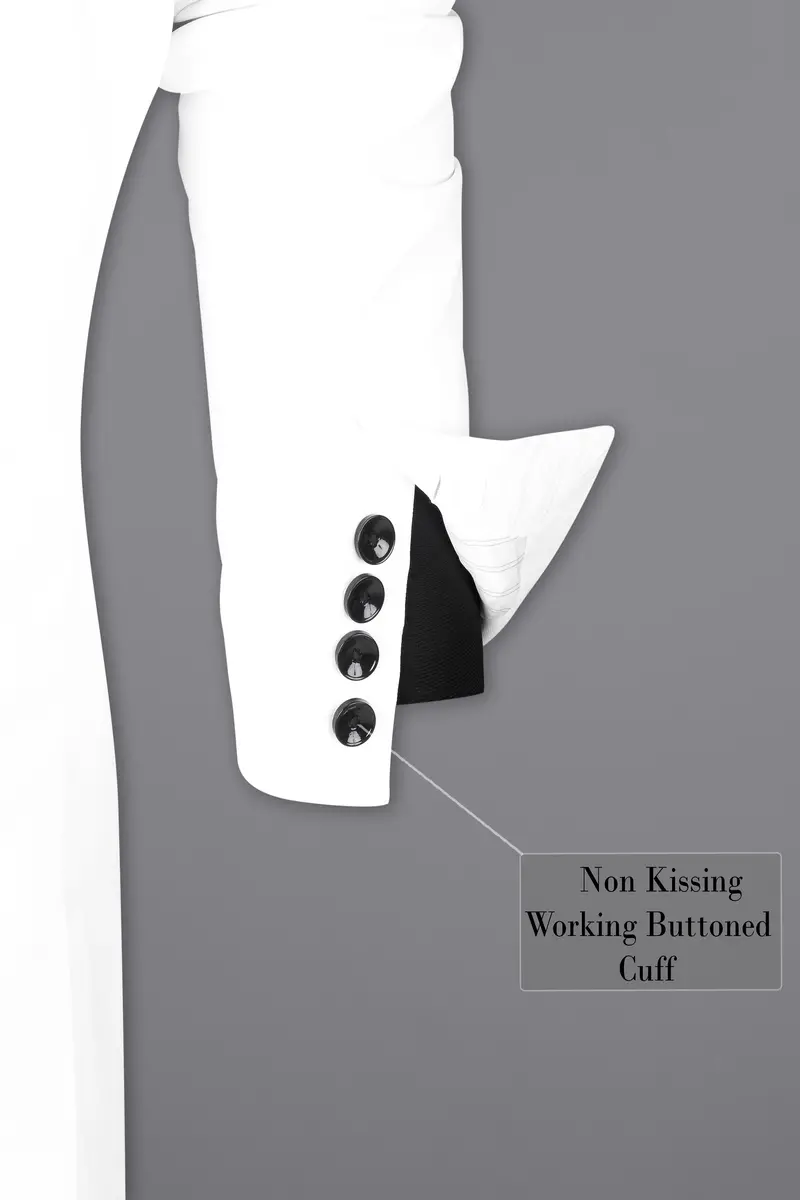 Bright White Bandhgala Designer Luxurious Linen Blazer 9