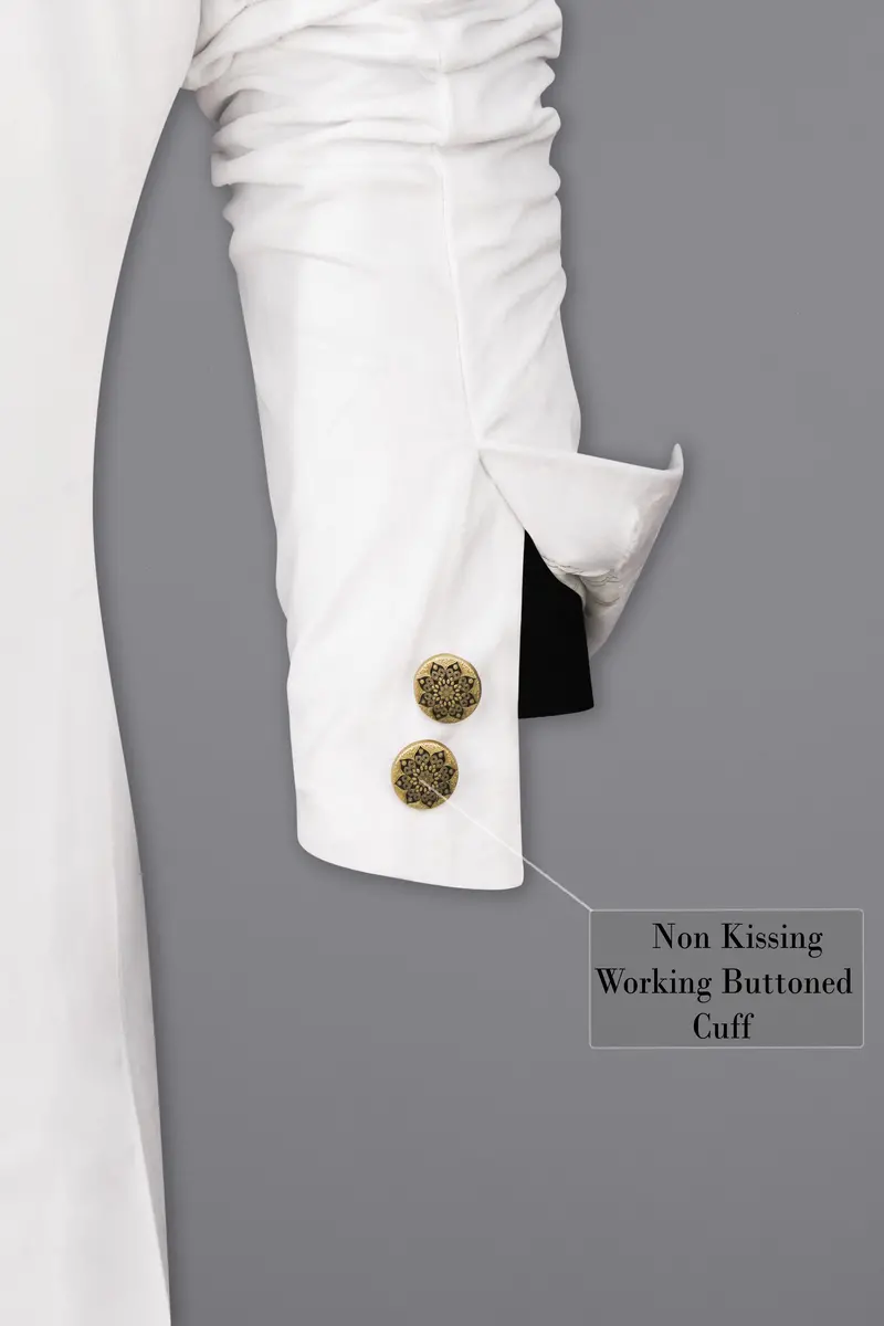 Bright White Bandhgala Velvet Blazer 9