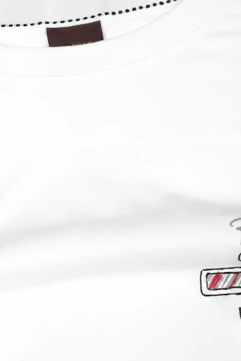 Bright White Christmas Hand Painted Premium Cotton T-Shirt 5