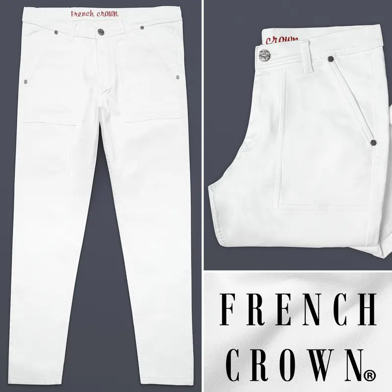 Bright White Clean Look Stretchable Denim 1