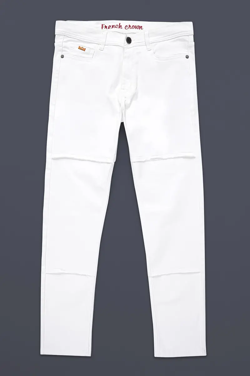 Bright White Clean Look Stretchable Designer Denim 2