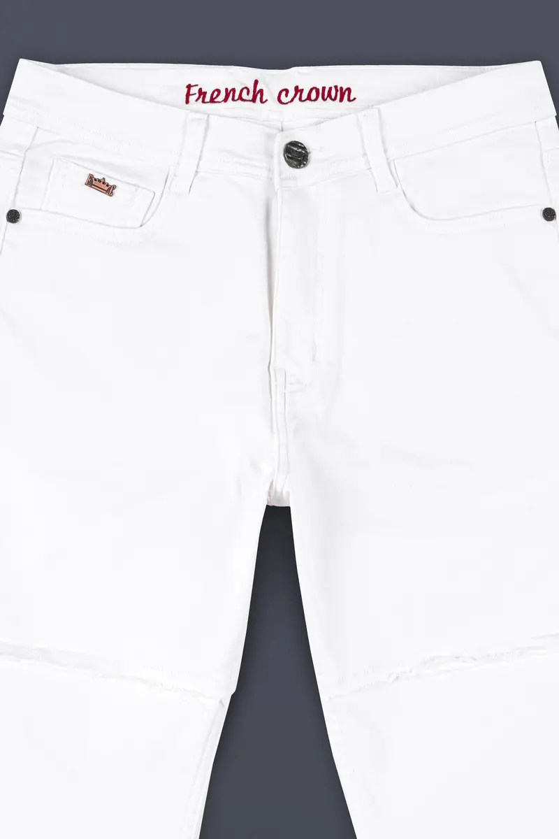 Bright White Clean Look Stretchable Designer Denim 4