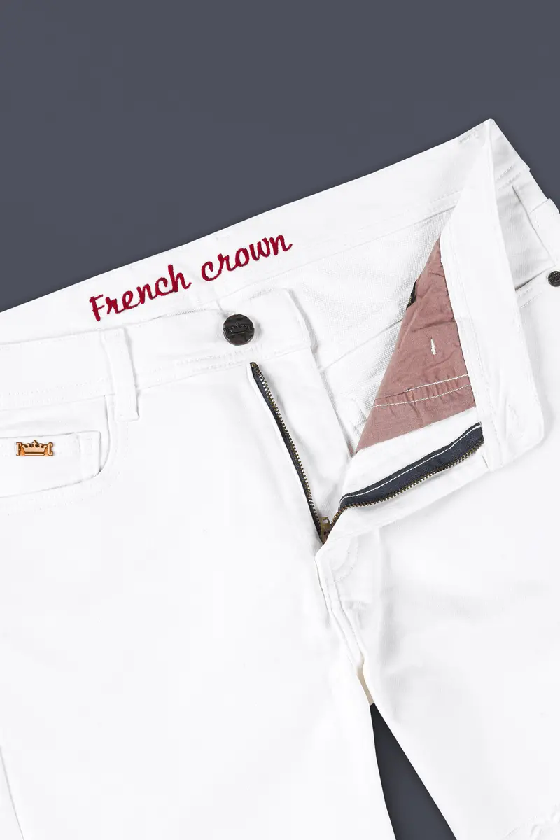 Bright White Clean Look Stretchable Designer Denim 7