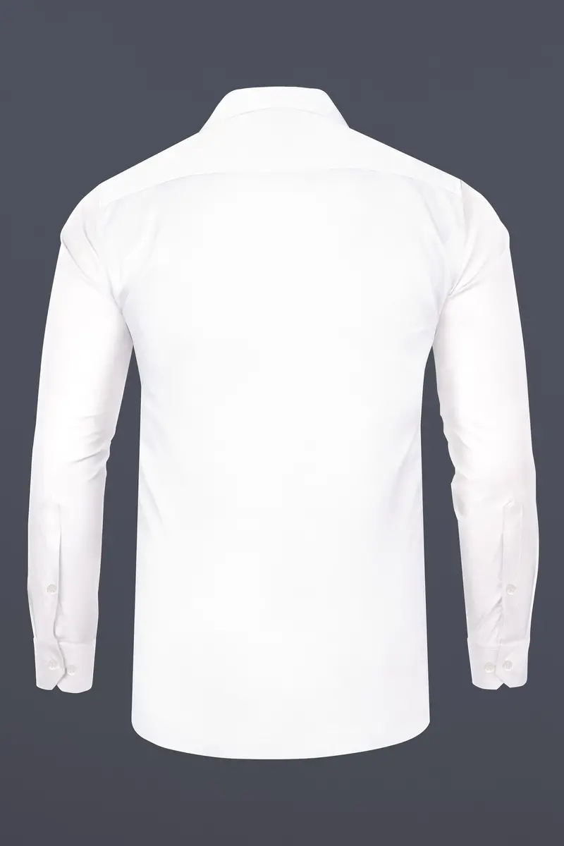 Bright White Cuban Collar Luxurious Linen Shirt 7