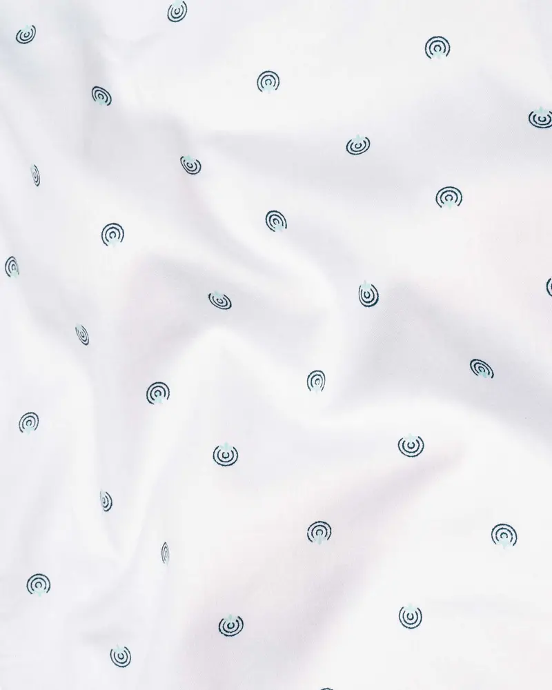 Bright White Dart Printed Super Soft Premium Cotton Shirt 2