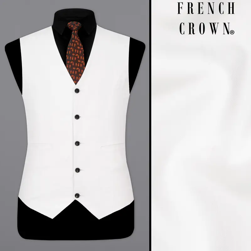 Bright White Designer Waistcoat 1