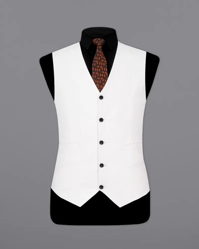 Bright White Designer Waistcoat 2