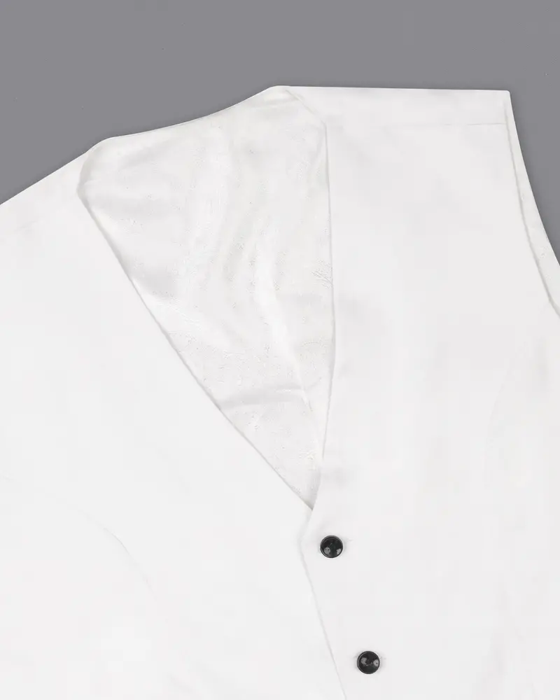 Bright White Designer Waistcoat 4