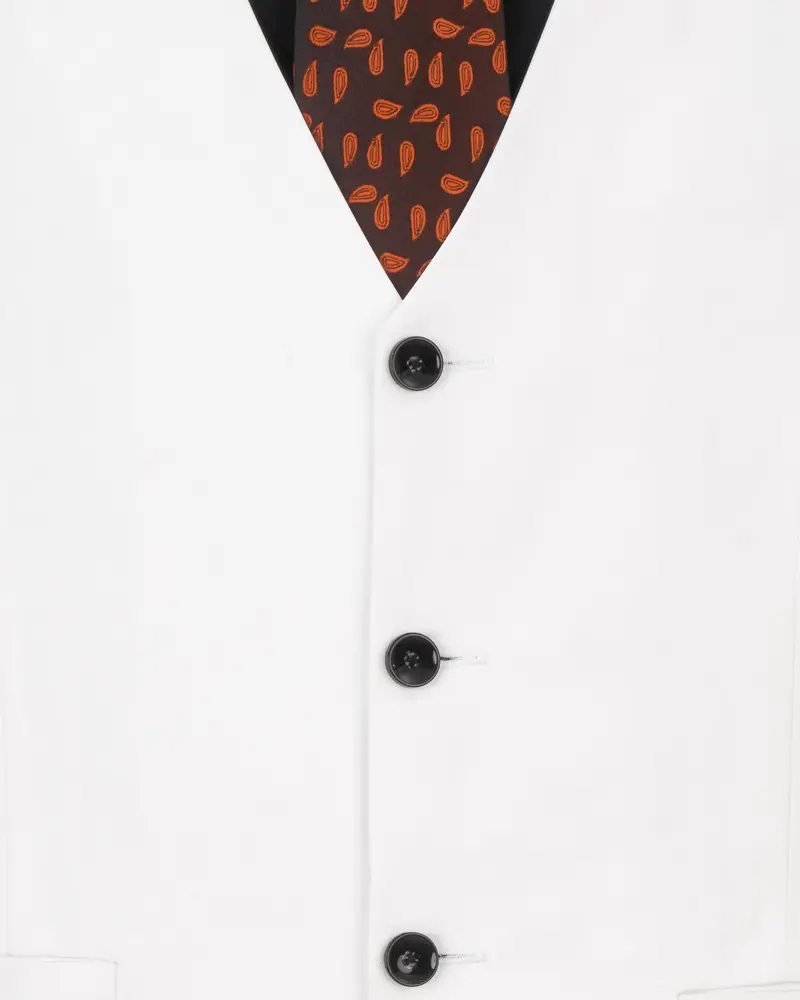 Bright White Designer Waistcoat 5