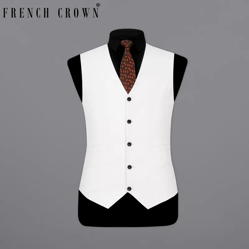 Bright White Designer Waistcoat 7
